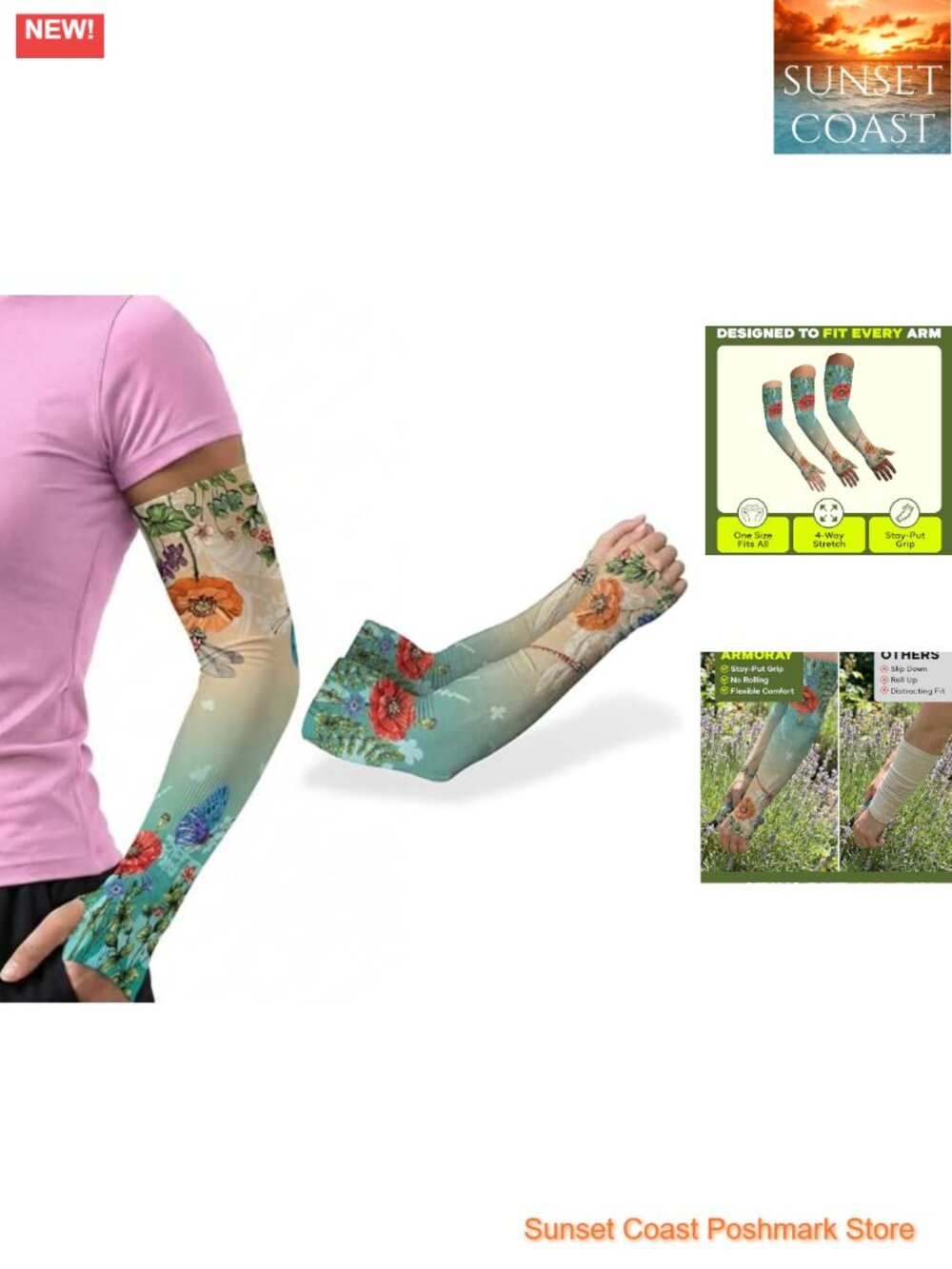 UV Protection Cooling Arm Sleeves for Men SPF 50 Sports